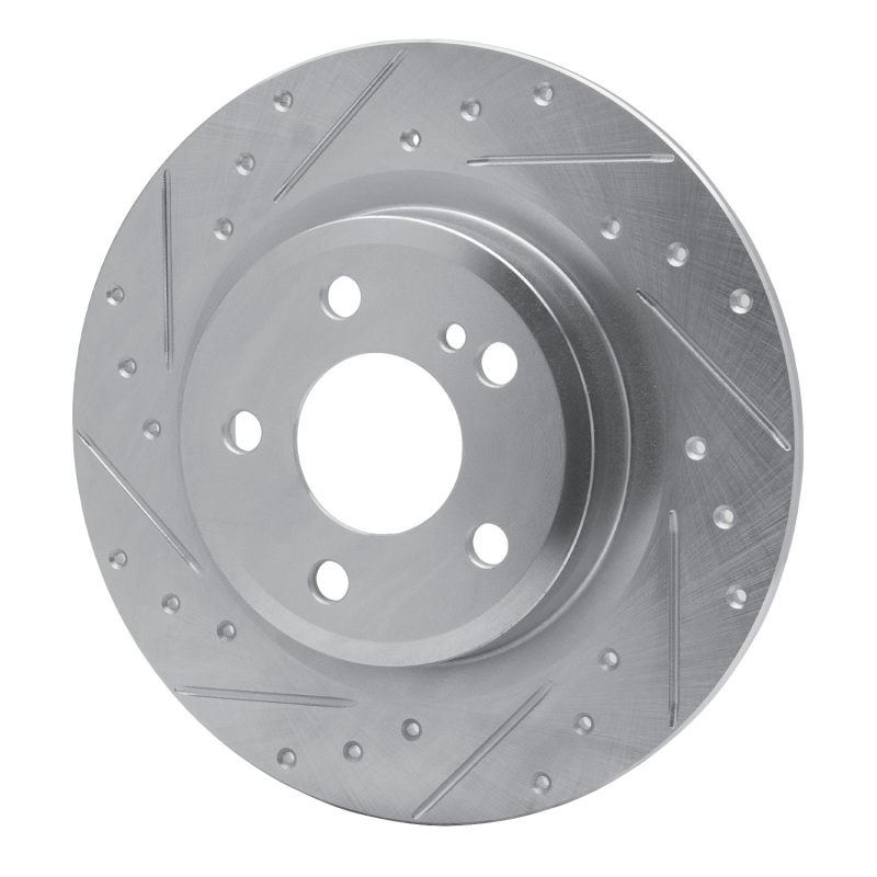 Mercedes-Benz SLC300 Brake Rotor (1) - Rear Left - R1 Concepts - Drilled & Slotted - Silver - `12-`20